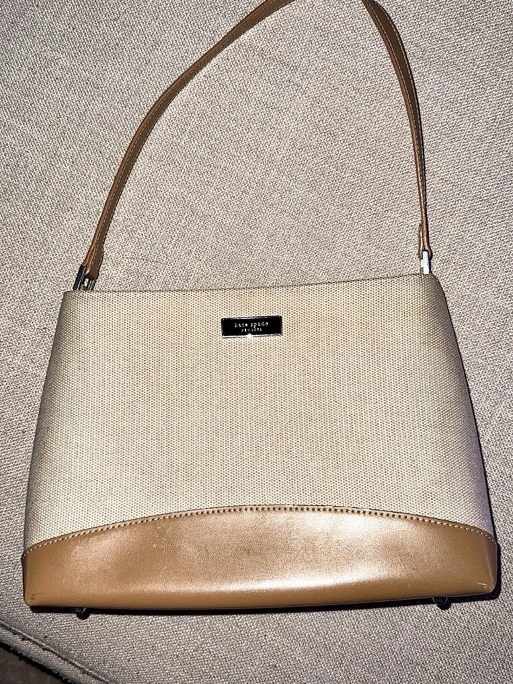Kate Spade New York Two-Tone Shoulder Bag in Beige & Brown